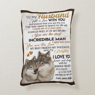 To My Husband, Couple Wolf Gift, Wedding Gift Accent Pillow