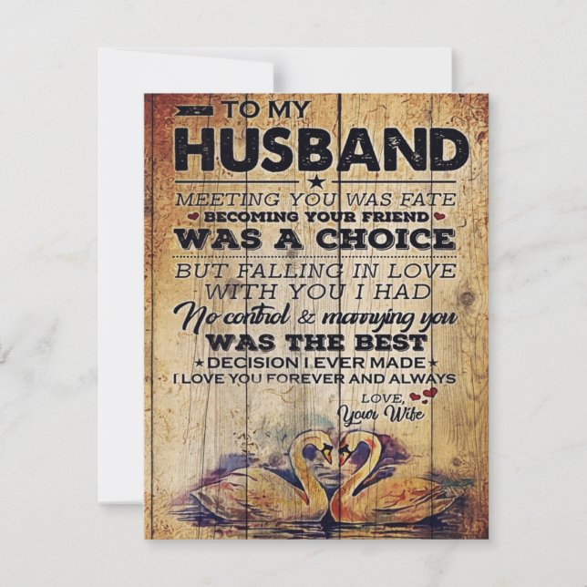 To my Husband Decor | Anniversary Present Invitation (Front)