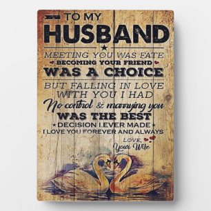 To my Husband Decor   Anniversary Present Plaque
