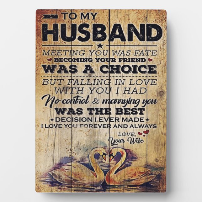 To my Husband Decor | Anniversary Present Plaque (Front)