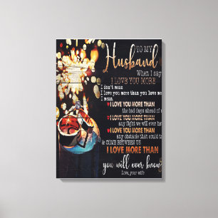 To My Husband Decor, Love Quotes Letter Canvas Print