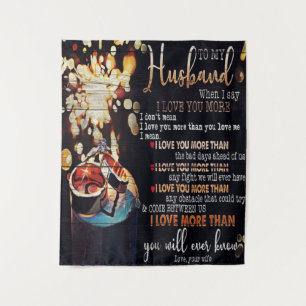 To My Husband Decor, Love Quotes Letter Tapestry