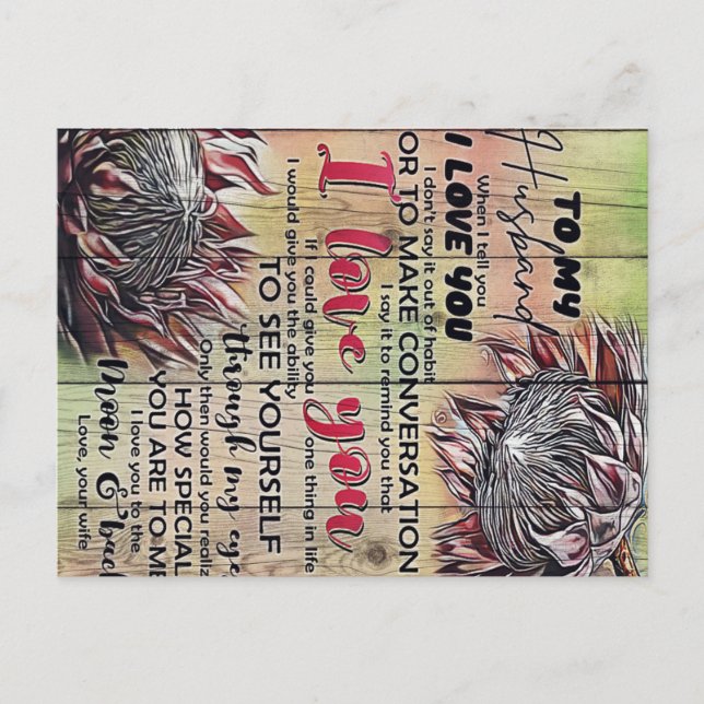 To My Husband Design| Family Decoration | Postcard (Front)