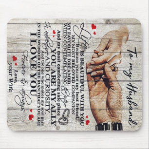 To My Husband Design Gift   Love Letter To Him   Mouse Pad