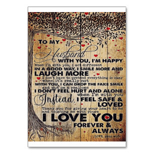 To My Husband Design Gift Love Letter To Him Table Number