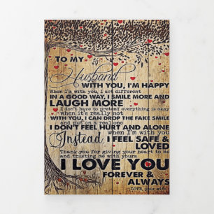 To My Husband Design Gift Love Letter To Him Tri-Fold Announcement