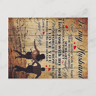 To My Husband Design   Letter To Him   Lovely Gift Announcement Postcard