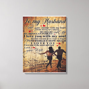 To My Husband Design Letter To Him Lovely Gift Canvas Print