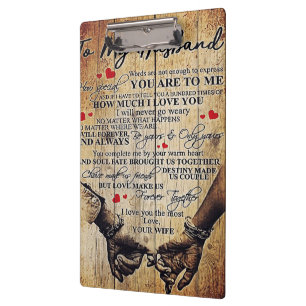 To My Husband Design   Letter To Him   Lovely Gift Clipboard