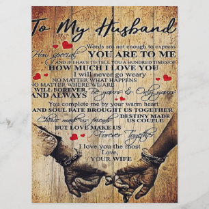 To My Husband Design   Letter To Him   Lovely Gift Menu