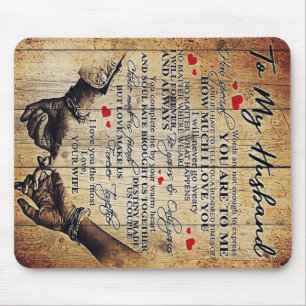 To My Husband Design   Letter To Him   Lovely Gift Mouse Pad
