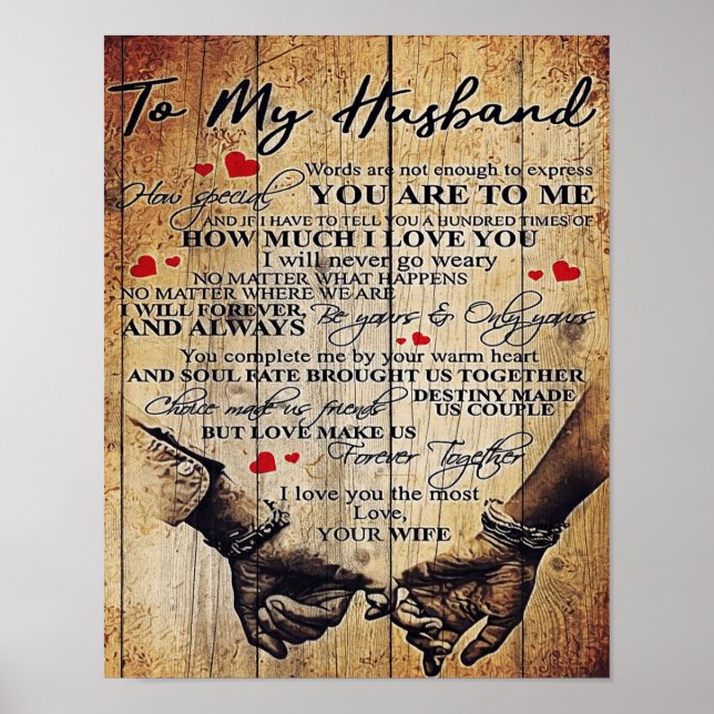 To My Husband Design | Letter To Him | Lovely Gift Poster (Front)