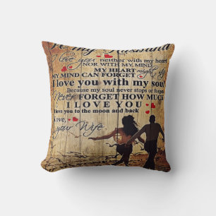 To My Husband Design   Letter To Him   Lovely Gift Throw Pillow