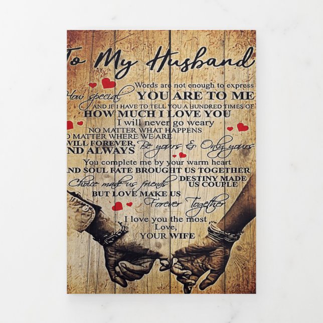 To My Husband Design | Letter To Him | Lovely Gift Tri-Fold Announcement (Cover)
