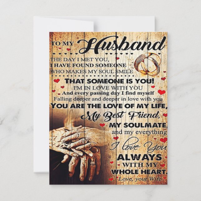 To My Husband Design | Love Letter Gift To Him Invitation (Front)
