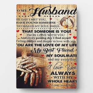 To My Husband Design   Love Letter Gift To Him Plaque