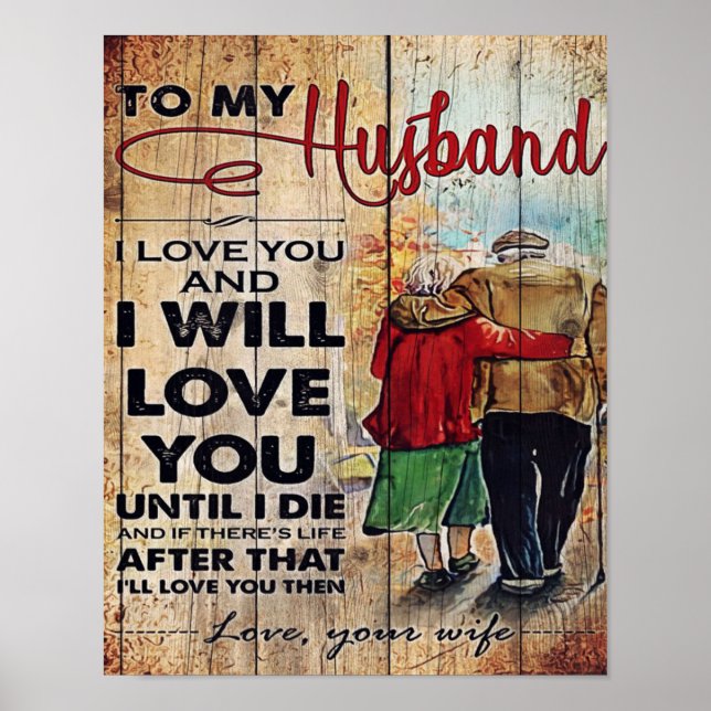 To My Husband Design | Love Letter To Him | Poster (Front)