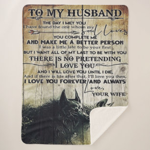 To My Husband Design   Love Letter To Him   Sherpa Blanket