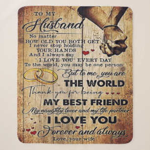 To My Husband Design   Love Letter To Him   Sherpa Blanket