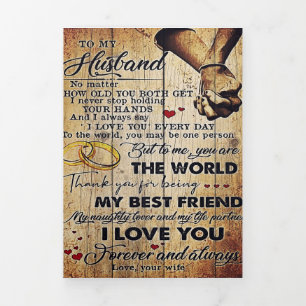 To My Husband Design   Love Letter To Him   Tri-Fold Announcement