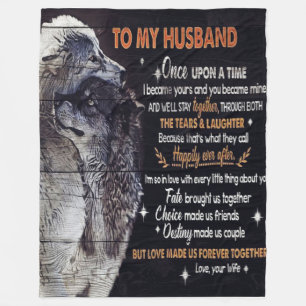 To My Husband Design   Love Quotes To Husband Fleece Blanket