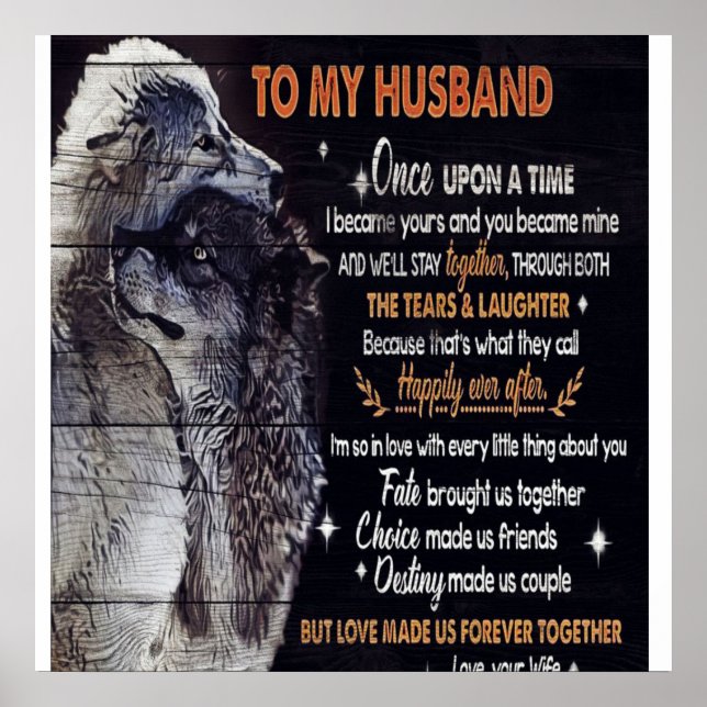 To My Husband Design | Love Quotes To Husband Poster (Front)