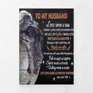 To My Husband Design   Love Quotes To Husband Tri-Fold Announcement