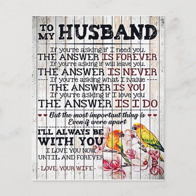 To My Husband Design, New Home Gift Flyer (Front)