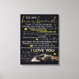 To My Husband Gift, Best Holiday Present Canvas Print