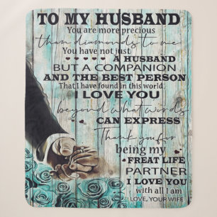 To My Husband Gift, Best Holiday Present Sherpa Blanket