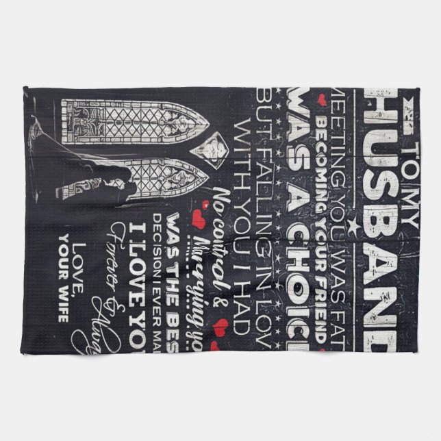 To My Husband Gift, Indoor Decor Kitchen Towel (Horizontal)