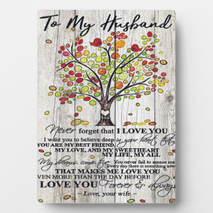 To My Husband Gift Lovely Husband Letter Plaque