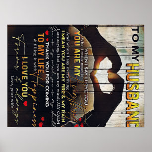 To My Husband Gift   Lovely Husband Letter   Poster