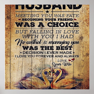 To My Husband Gift   Lovely Husband Letter   Poster