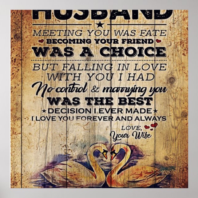 To My Husband Gift | Lovely Husband Letter | Poster (Front)
