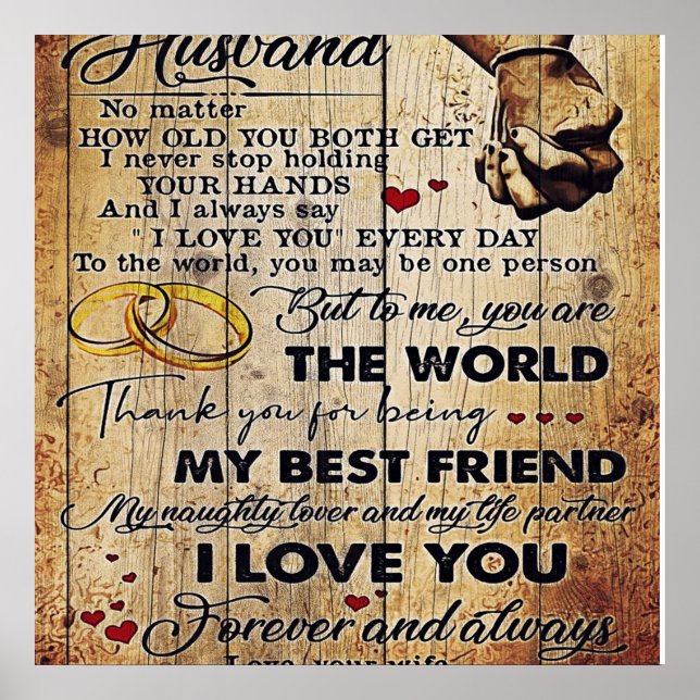 To my Husband Gift | Lovely Husband Letter Poster (Front)