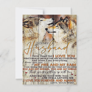 To My Husband Gift Lovely Husband Letter Present Invitation