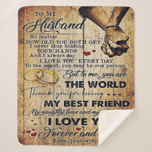 To my Husband Gift   Lovely Husband Letter Sherpa Blanket