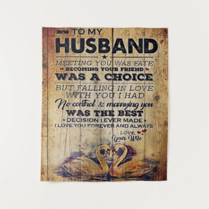 To My Husband Gift Lovely Husband Letter Tapestry