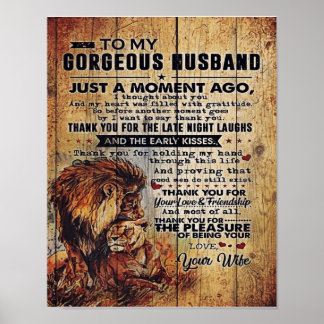 To My Husband Gift | Lovely Letter for Husband Poster