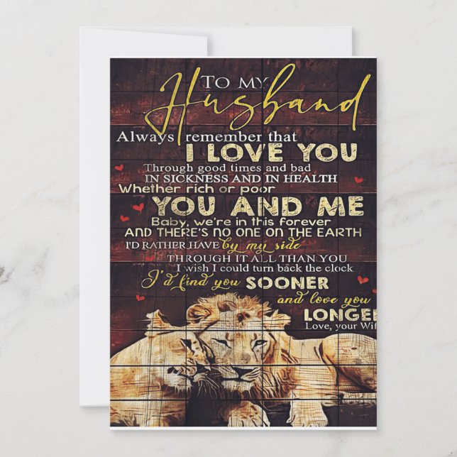 To My Husband Gift, Personalized Present Holiday Card (Front)