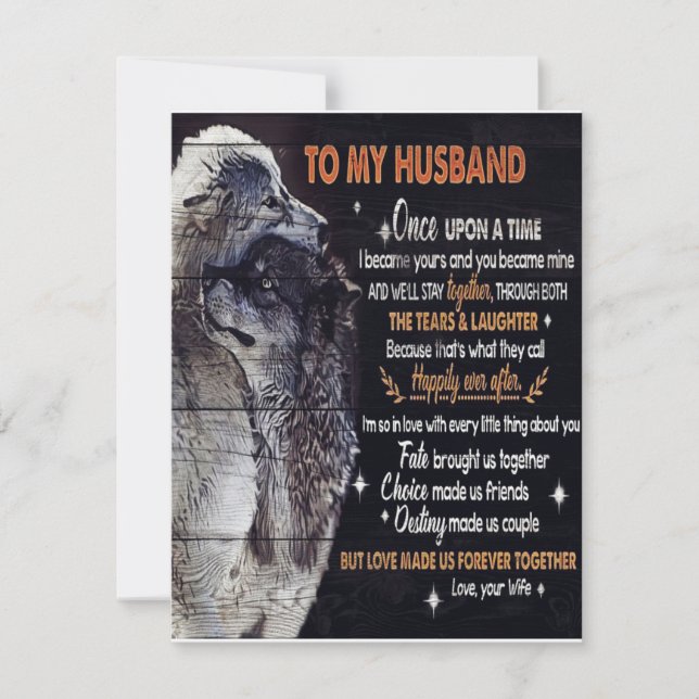 To My Husband Gift, Personalized Present Invitation (Front)