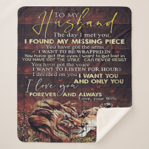 To my Husband   House Decoration Gift Sherpa Blanket