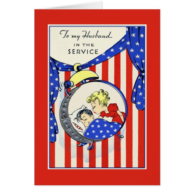 To my husband in the service vintage image (Front)
