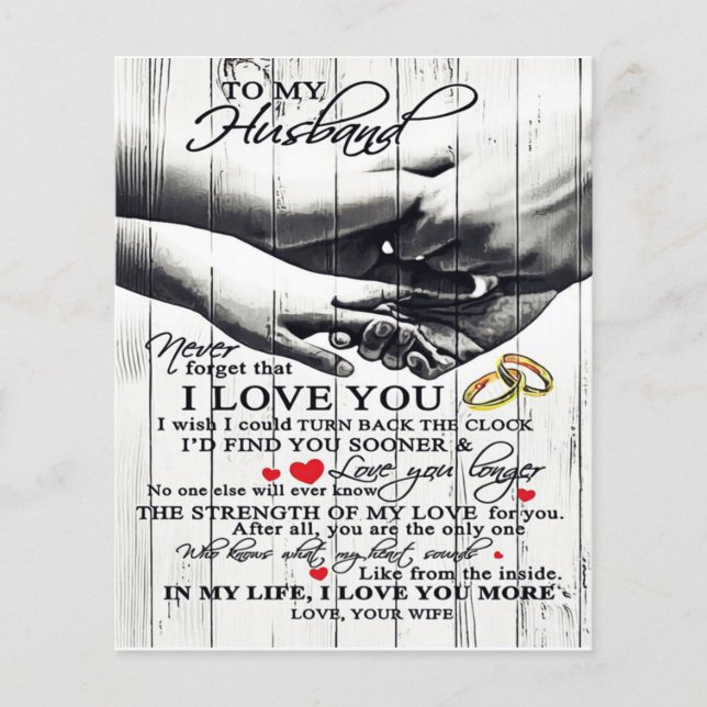 To My Husband Letter | Cute Present | (Front)