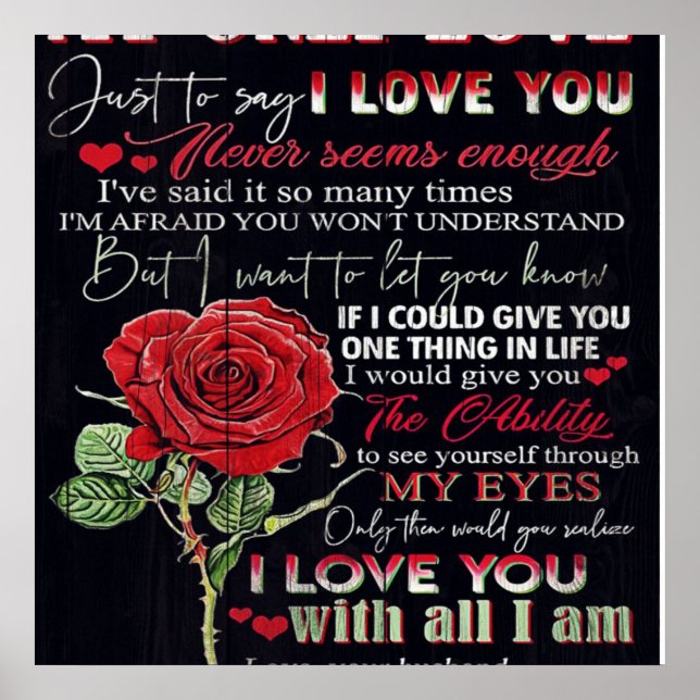 To My Husband Letter | Cute Present | Dad's Gift | Poster (Front)