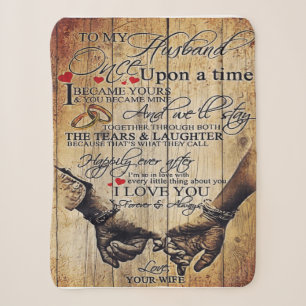 To My Husband Letter Cute Present Dad's Gift Sherpa Blanket