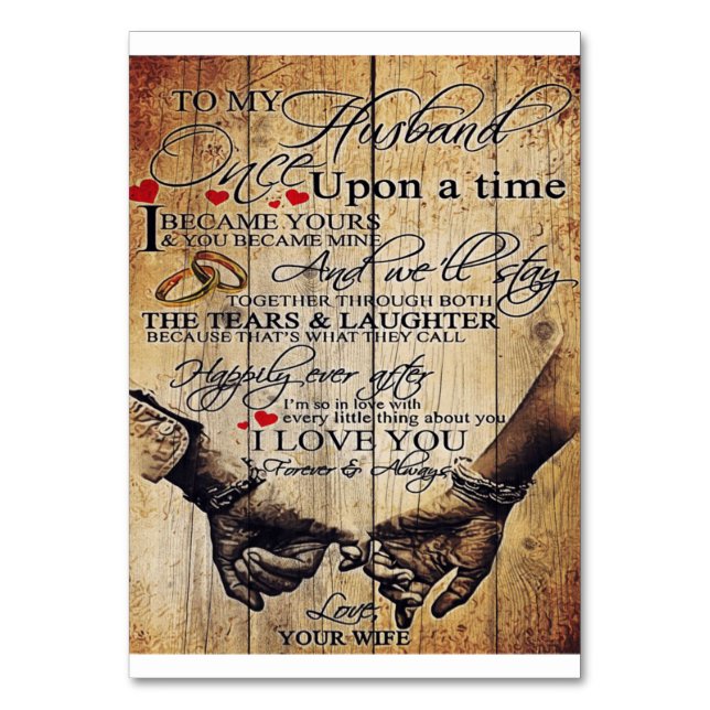 To My Husband Letter | Cute Present | Dad's Gift | Table Number (Front)