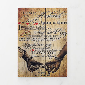 To My Husband Letter | Cute Present | Dad's Gift | Tri-Fold Announcement