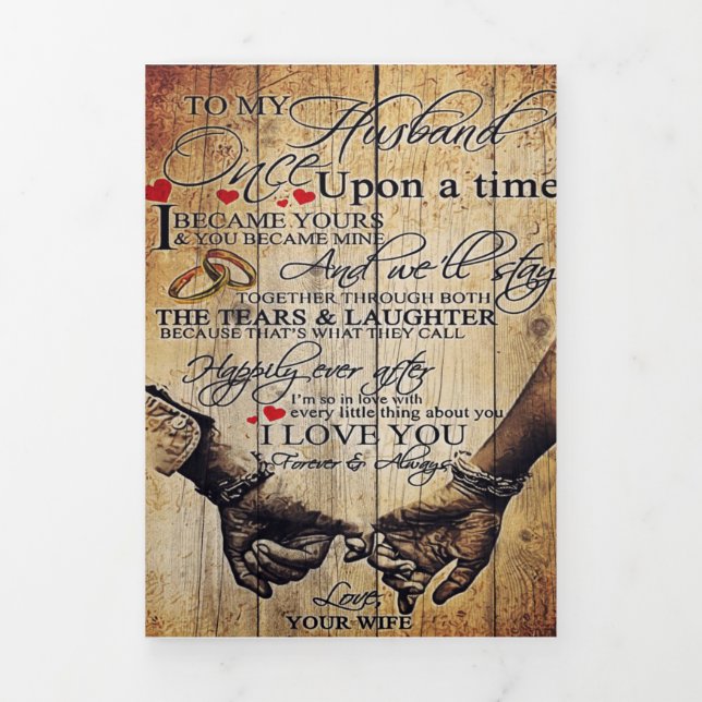 To My Husband Letter | Cute Present | Dad's Gift | Tri-Fold Announcement (Cover)